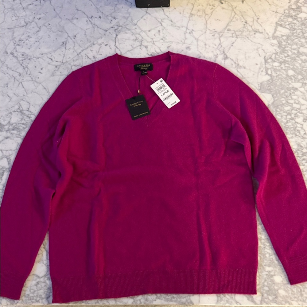 Charter Club Women's V-Neck Sweater in Vibrant Pink